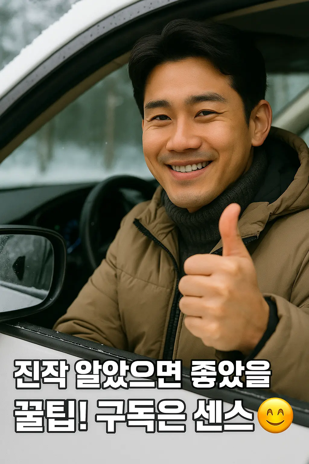 겨울철 사이드미러 얼었을 때  엔딩 이미지 