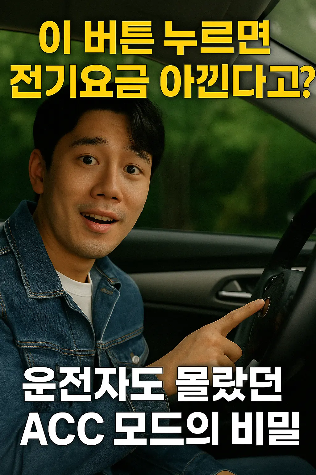 ACC 모드를 활용해 차량 전기요금을 절약하는 방법을 안내하는 이미지