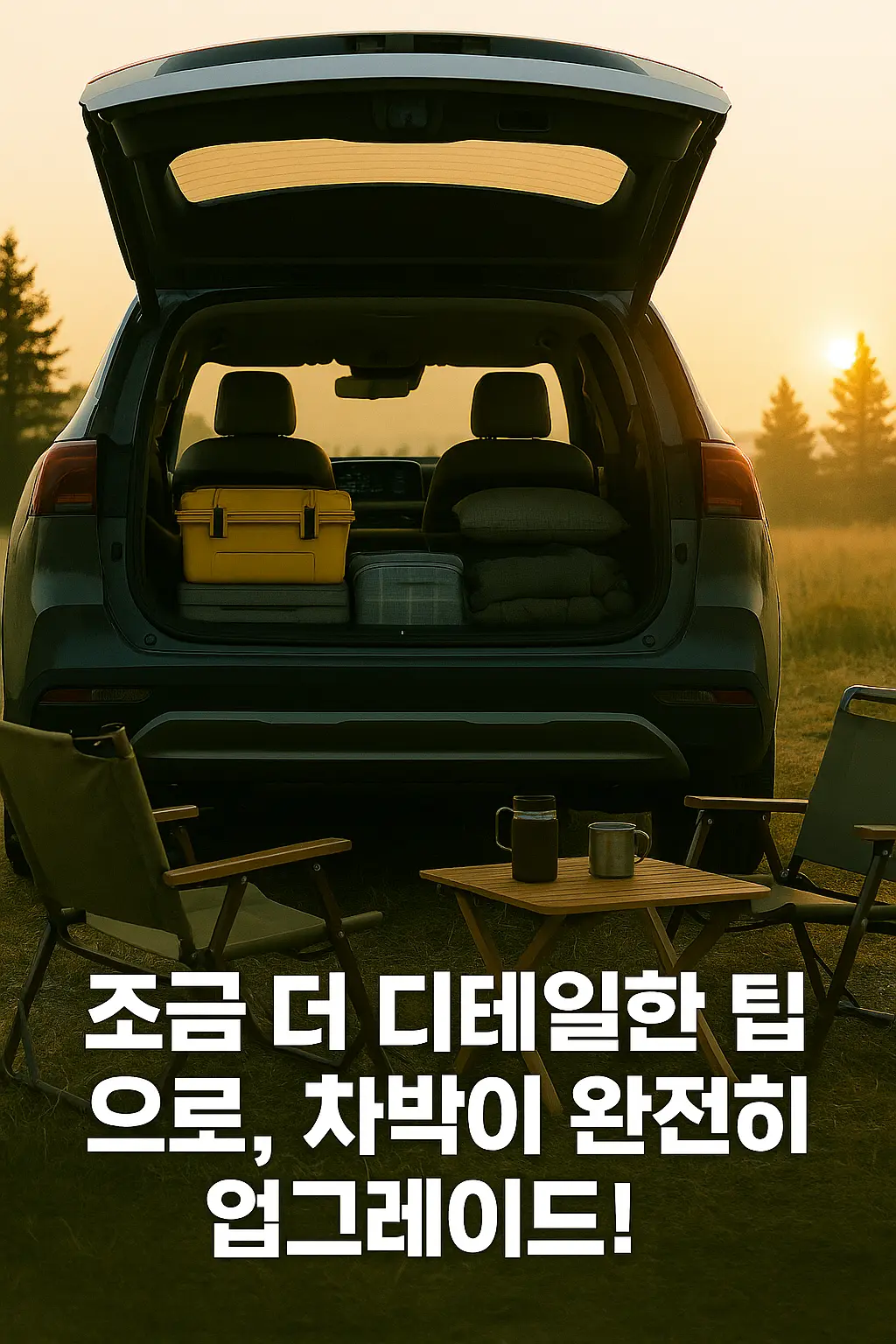 감성적으로 차박을 마무리, 별이 보이는 하늘 아래에서 엔딩 분위기"
