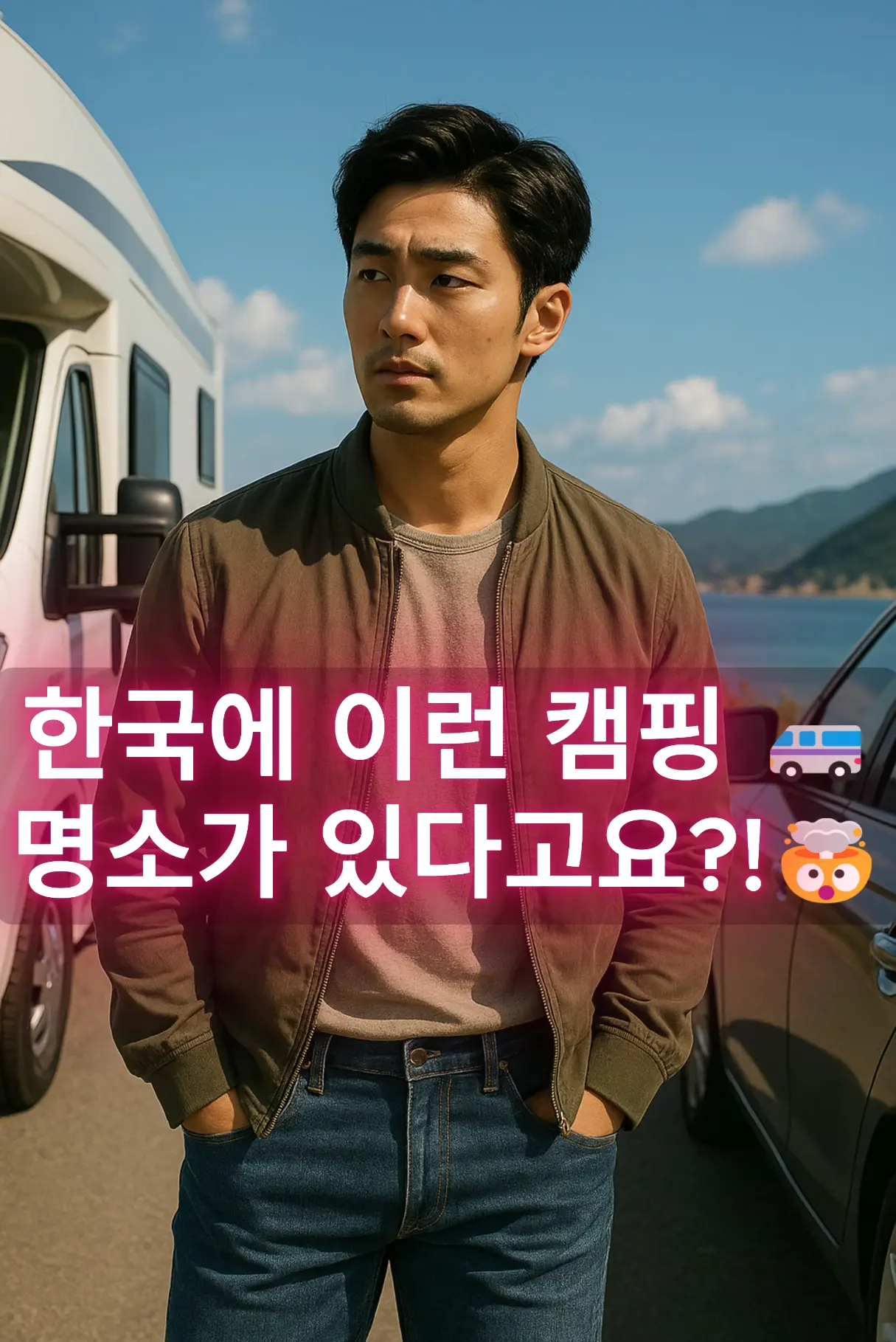 국내 캠핑카 여행지 추천, 여행 출발 전 고민하는 모습